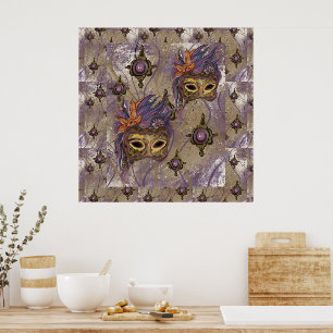 MASQUERADE VENETIE KUNST POSTER