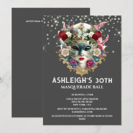 Masquerade verjaardag Venetiaanse dames gezichtsma Kaart