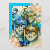 Masquerade-verjaardagsthema PERSONALIZE Kaart (Voorkant / Achterkant)