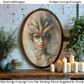 Masquerade Vrouw Olieverfschilderij Decoupage Link Tissuepapier