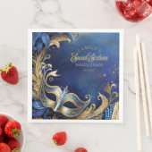 Masquerade Zoet Zestien Blauw Goud ID1032 Servet (Insitu)