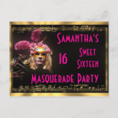 Masquerade zoete zestien uitnodiging (Voorkant)