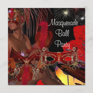 Masqueradebal Feestmasker Zwart Rood Showgirl 2 Kaart