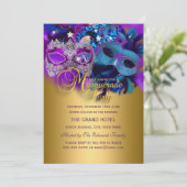 Masques Bleus, Violets et Dorés Invitation à une S (Debout devant)