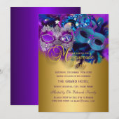 Masques Bleus, Violets et Dorés Invitation à une S (Devant / Derrière)