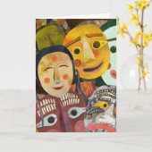 Masques coréens traditionnels : carte blanche (Fleur jaune)