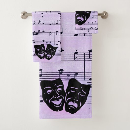 Masques de musique et de théâtre violets (En situation)