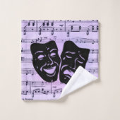 Masques de musique et de théâtre violets (Gant de toilette)