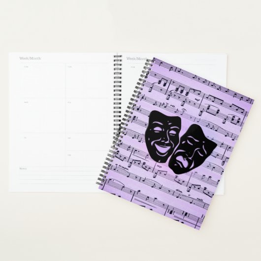 Masques de musique et de théâtre violets (Devant avec enveloppe)