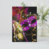 Masques de réponse de réponse RSVP noir or rose (Debout devant)