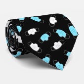 masques de visage médical sur cravate noire (Roulé)