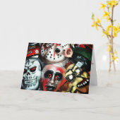 "Masques d'Halloween" Carte d'Halloween (Fleur jaune)