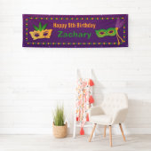 Masques et bannière de fête d'anniversaire de (En situation)