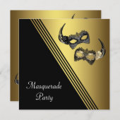 Masques Mardi Gras Masquade Party Invitations Masq (Devant / Derrière)