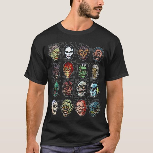 Masques Monster Couleur T-shirt Homme (noir) (Devant)