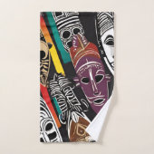 Masques tribaux africains colorés (Serviette à main)