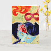 Masques vénitiens - Carte de voeux (Fleur jaune)