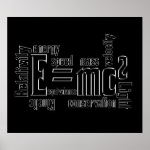 Massa Equivalent E=MC2 Science Poster Typografie