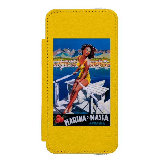 Massa Marina Travel Poster Incipio iPhone Portemonnee Hoesje (Voorkant Agenda)
