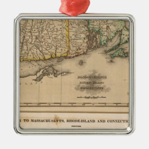 Massa, Rhode Island, Connecticut Metalen Ornament