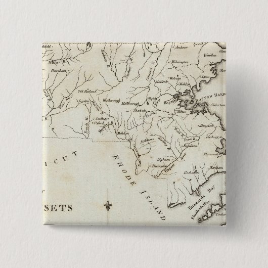 Massachusetts 2 vierkante button 5,1 cm (Voorkant)