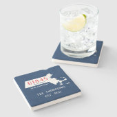 Massachusetts aangepaste stad postcode drank coast stenen onderzetter (Zijkant)