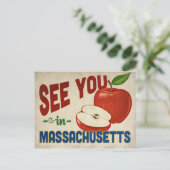 Massachusetts Apple - Vintage Travel Briefkaart (Staand voorkant)