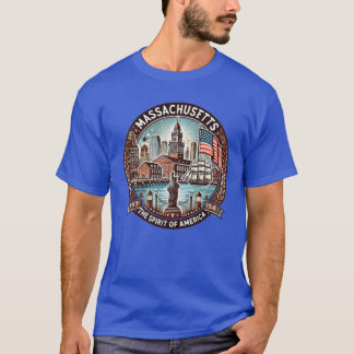 Massachusetts belichaamt de geest van Amerika T-shirt