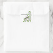 Massachusetts bird and flower vierkante sticker (Tas)