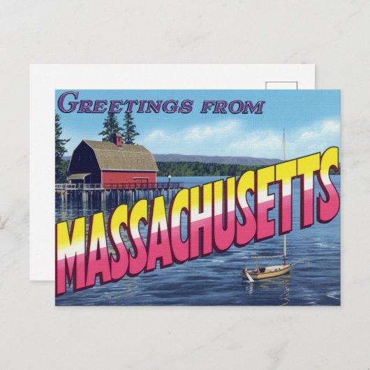 Massachusetts Boathouse Sail Briefkaart (Voorkant / Achterkant)