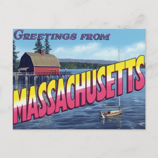 Massachusetts Boathouse Sail Briefkaart (Voorkant)