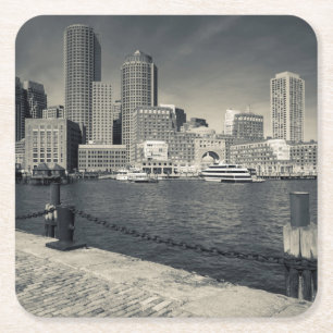 Massachusetts, Boston, gebouwen op Rowe's Wharf Vierkante Kartonnen Onderzetter