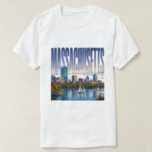 Massachusetts Boston Harbor Historische Kustlijn S T-shirt