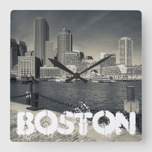 Massachusetts, Boston, Rowe's Wharf buildings Vierkante Klok