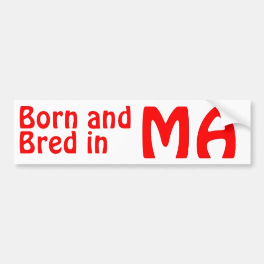 Massachusetts Bred (Bumpersticker) Sticker (Voorkant)