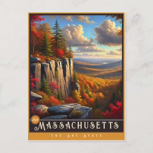Massachusetts | Carte postale État hyper-réaliste (Devant)