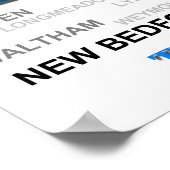 Massachusetts Cities and Towns State Pride Map Poster (Hoek)