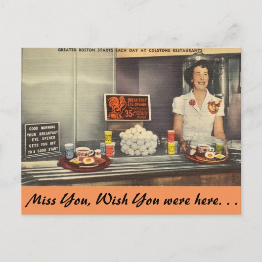 Massachusetts, Colstone Restaurant, Boston Briefkaart (Voorkant)