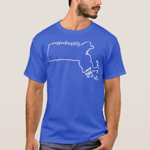 Massachusetts Cursive Silhouette Home State Pride T-shirt