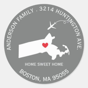 MASSACHUSETTS, État   Nouveau Sticker Étiquette d'