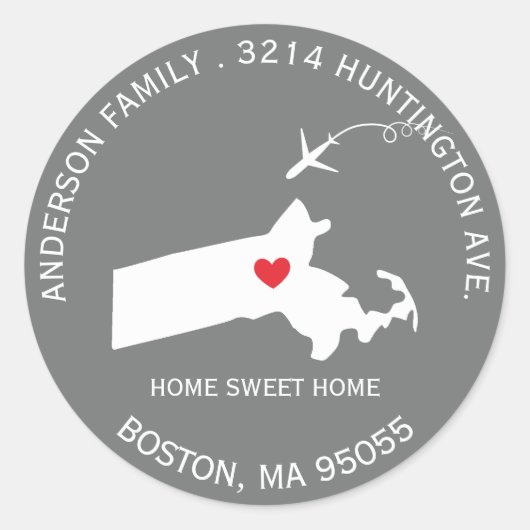 MASSACHUSETTS, État | Nouveau Sticker Étiquette d' (Devant)