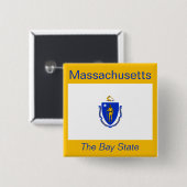 Massachusetts Flag Button (Voorkant /achterkant)