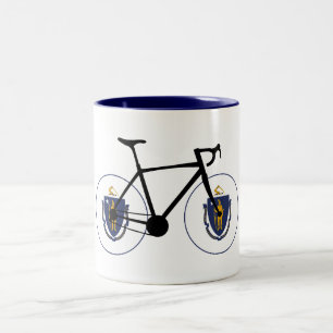 Massachusetts Flag Cycling Tweekleurige Koffiemok