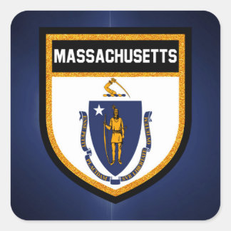 Massachusetts Flag Vierkante Sticker