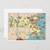 Massachusetts Funny  Map Briefkaart (Voorkant / Achterkant)