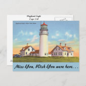 Massachusetts, Highland Light, Cape Cod Briefkaart (Voorkant / Achterkant)
