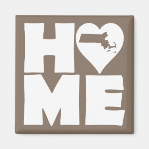 Massachusetts Home Heart State Fridge Magnet Magneet