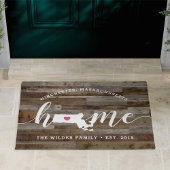 Massachusetts Home State Personalized Wood look Deurmat