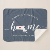 Massachusetts Home State Persoonlijk Sherpa Deken (Voorkant (horizontaal))
