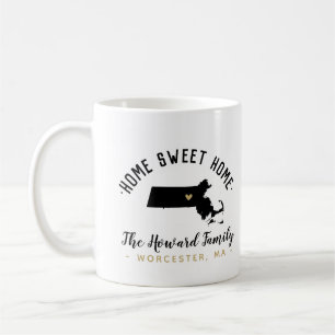 Massachusetts Home Sweet Home Familie Monogram Mok